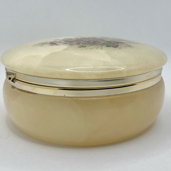Vintage Italy Alabaster Trinket Box - Picture 3 of 12